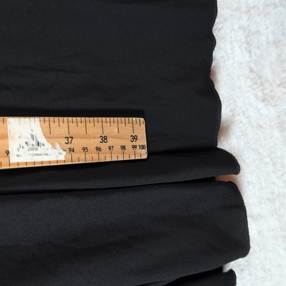 165-Designer Chic Black Maxi Skirt with Pleated Design Made In France Elastic - Picture 5 of 5